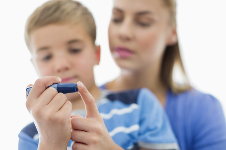 child testing blood